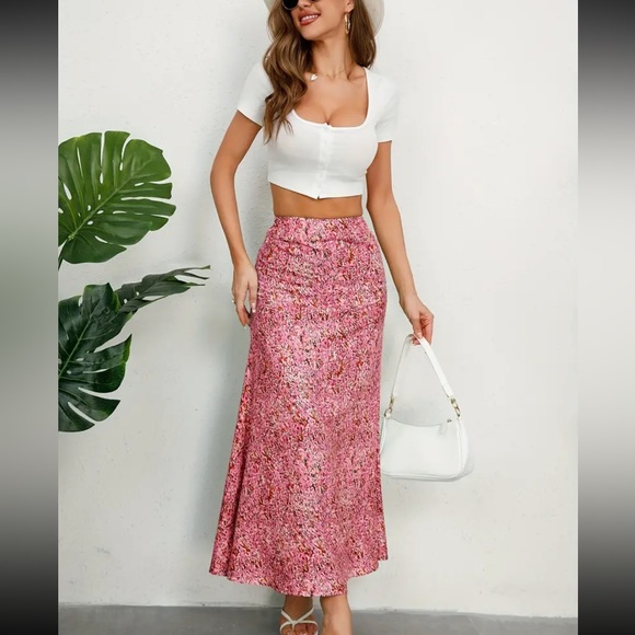 Boho floral print high waisted maxi shirt - Picture 9 of 15